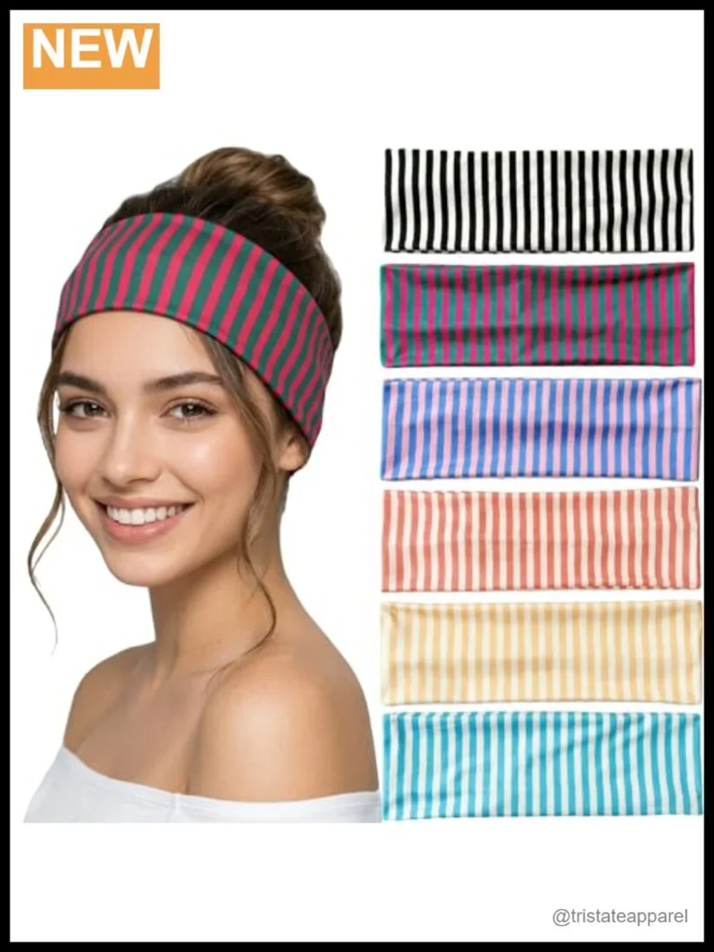 Wide Striped Headbands for Women Non Slip Yoga Sports Fashion